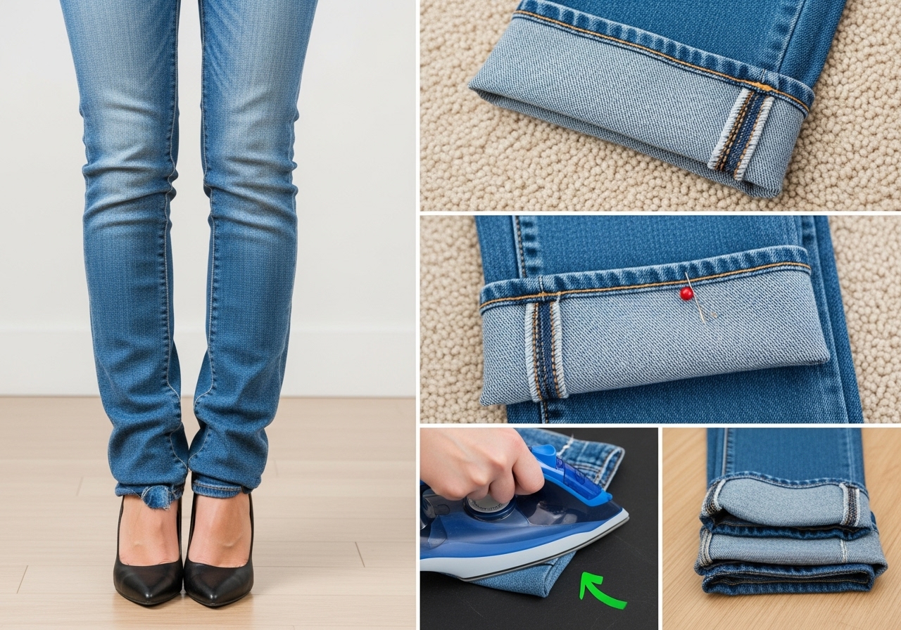 Cómo cortar un pantalón manteniendo el dobladillo original (método sencillo) content image