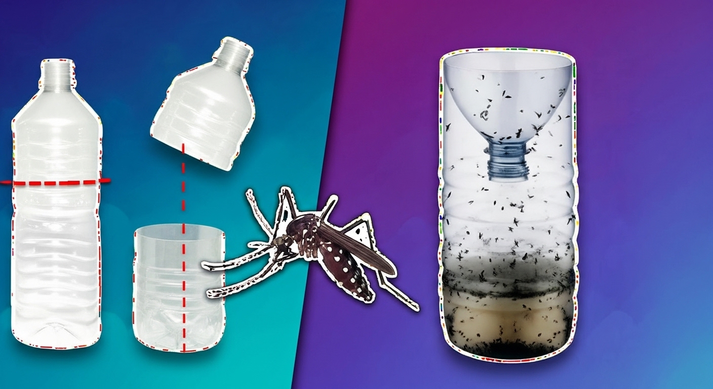 Mini trampa DIY para mosquitos y moscas, muy sencilla de hacer content image