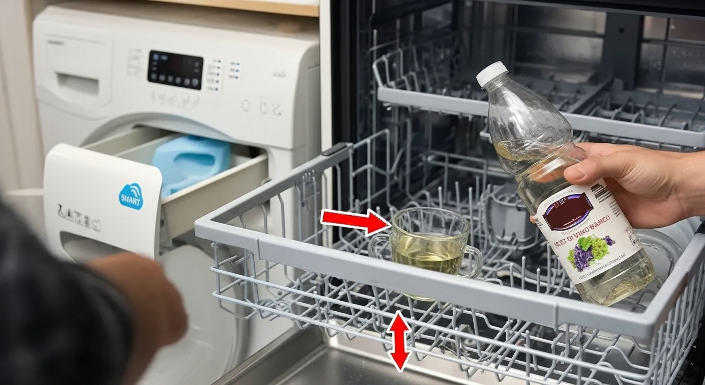Cómo desengrasar, desinfectar y perfumar el lavavajillas usando el método del vaso content image