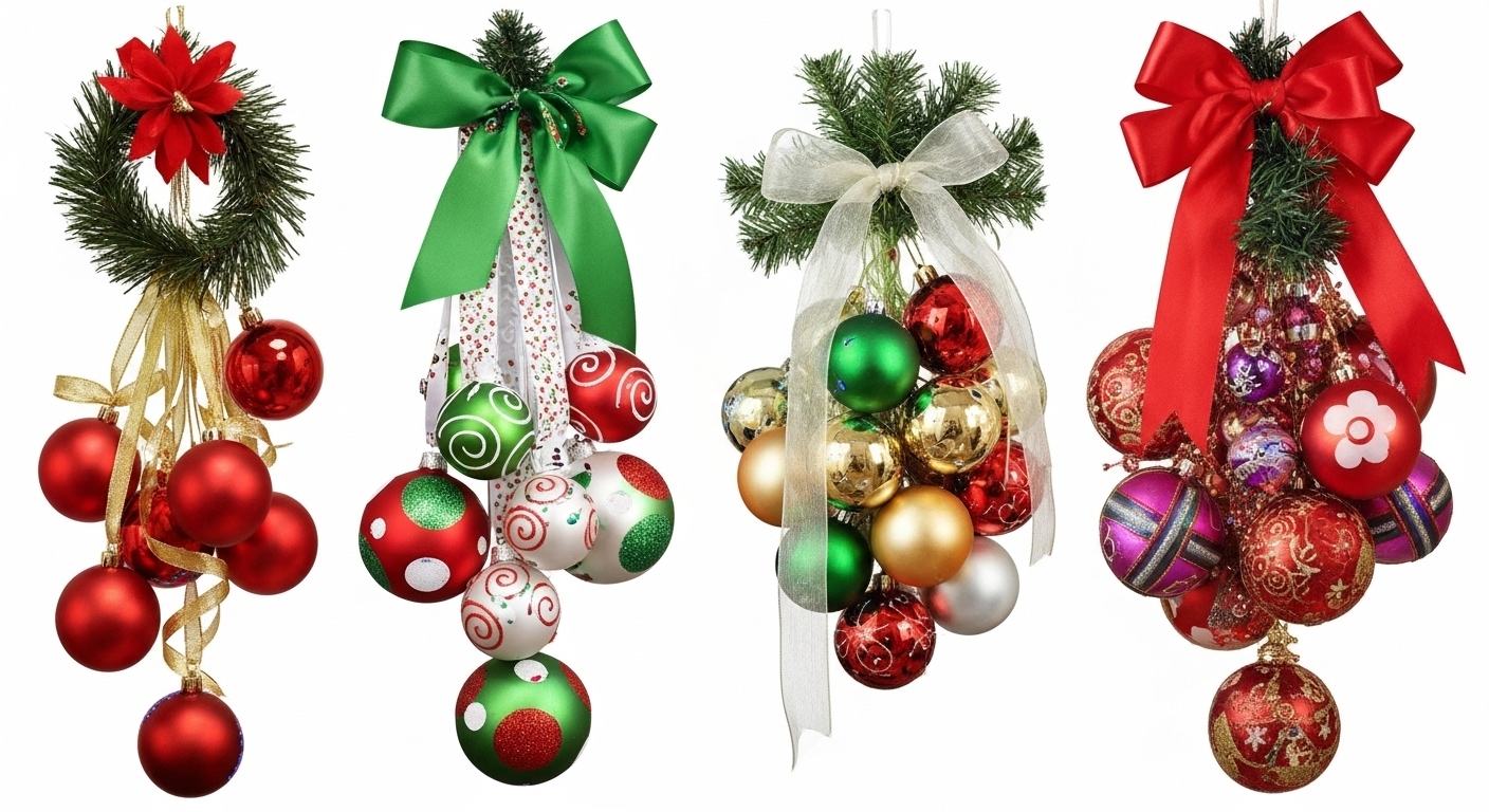 10 ideas para crear adornos navideños con bolas para colgar en la puerta content image