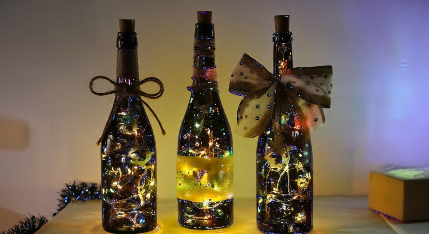 Estas son las botellas iluminadas para decorar tu casa en Navidad (8 ideas) content image