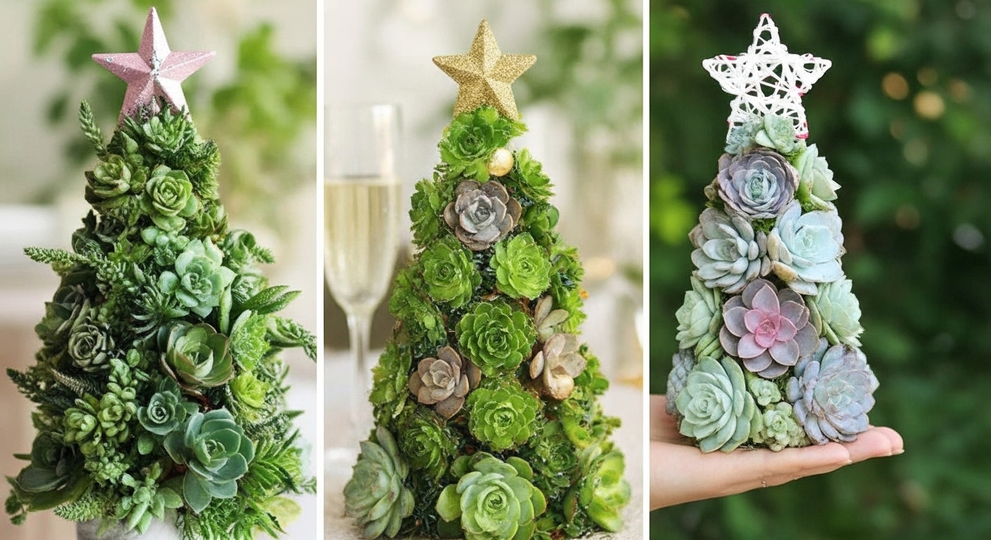 9 ideas para tener un árbol de Navidad con suculentas content image
