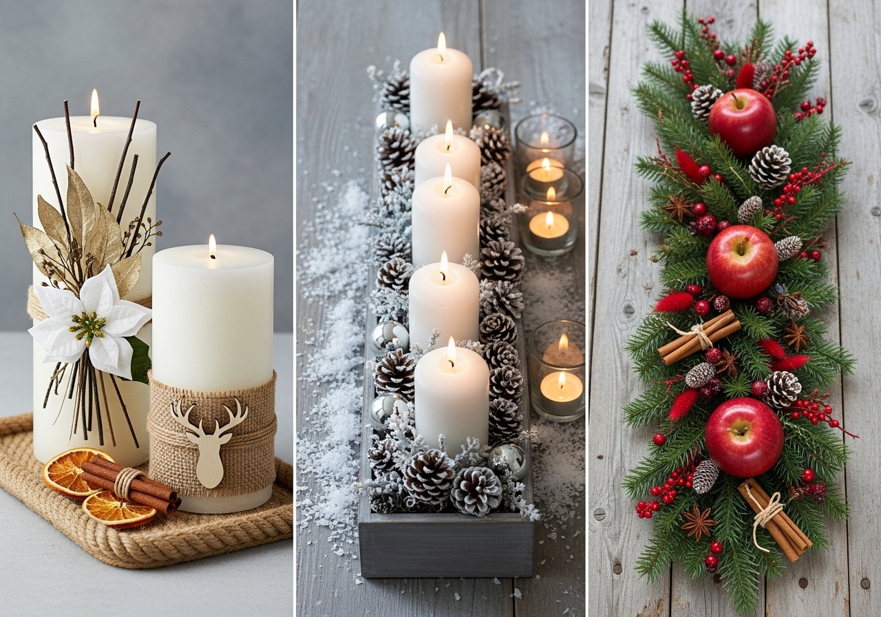 8 maravillosas ideas para centros de mesa navideños con velas content image