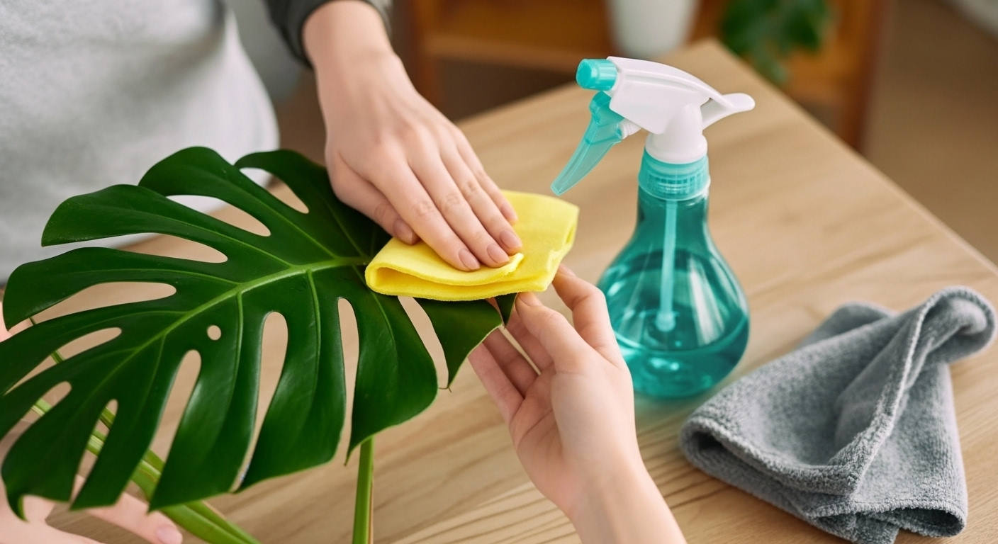 Como limpiar y sanear las hojas de las plantas de interior. content image