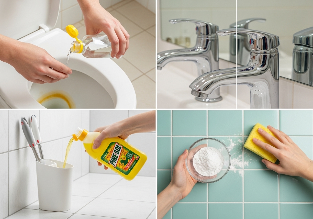 Cómo limpiar todo el baño y tener un vino y bicarbonato brillantes content image