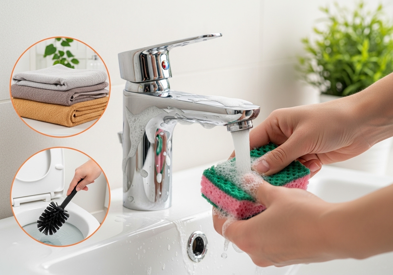 5 pasos para limpiar el baño en 10 minutos content image