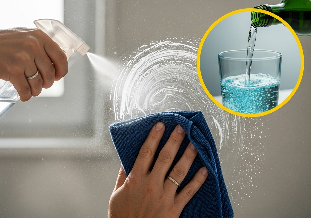 Vasos muy limpios y sin rayas con el truco del agua con gas content image