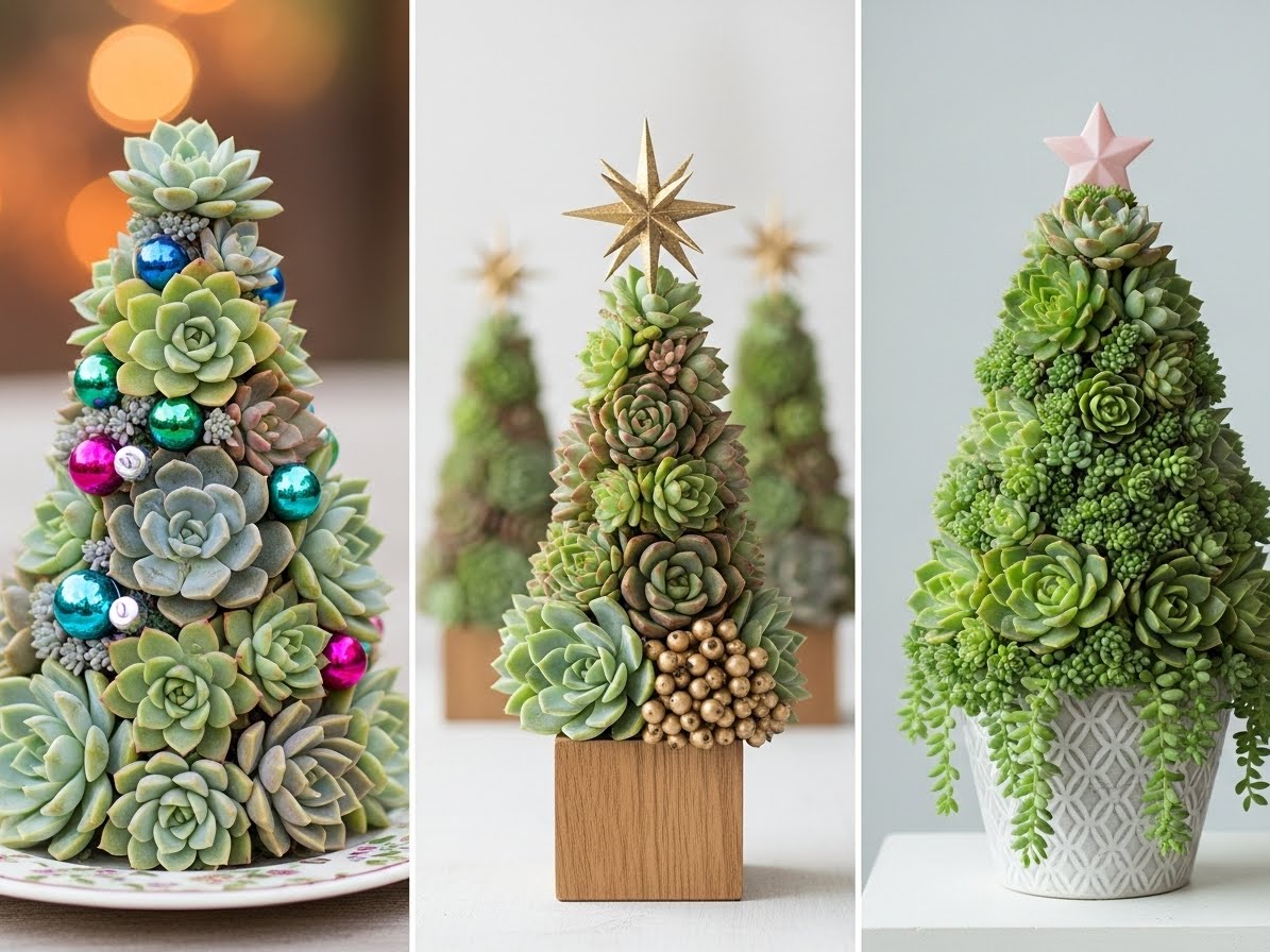 Ideas para árboles de Navidad con suculentas content image