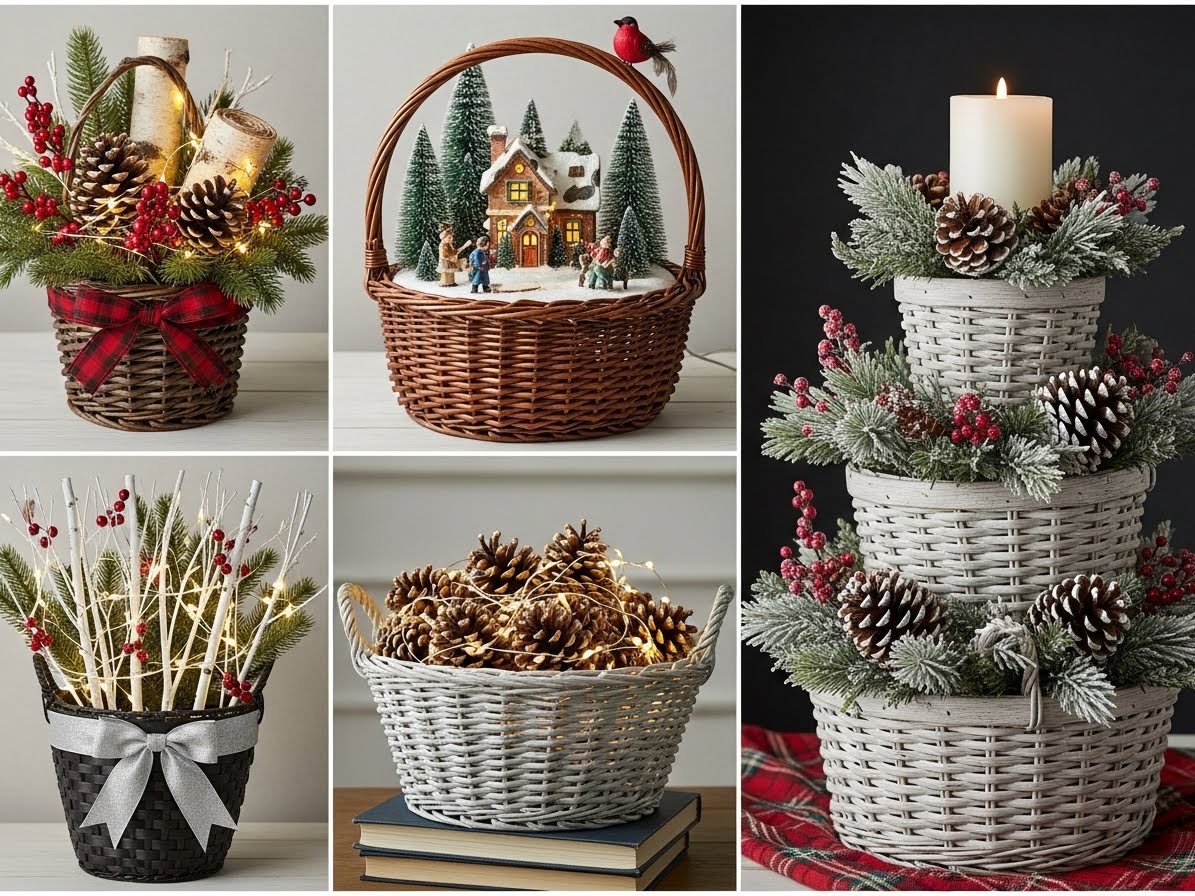 10 formatos para usar cestas para crear adornos navideños content image